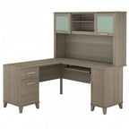 Bush Furniture Somerset 60W L Shaped Desk with Storage Hutch
