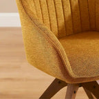 Modern Home Office Swivel Arm Accent Chair with Wood Legs