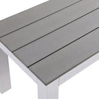 Norwalk Indoor/Outdoor 7ft Slate Pool Table 6-Seater Dining Set with 4 Benches & Accessories, White Finish