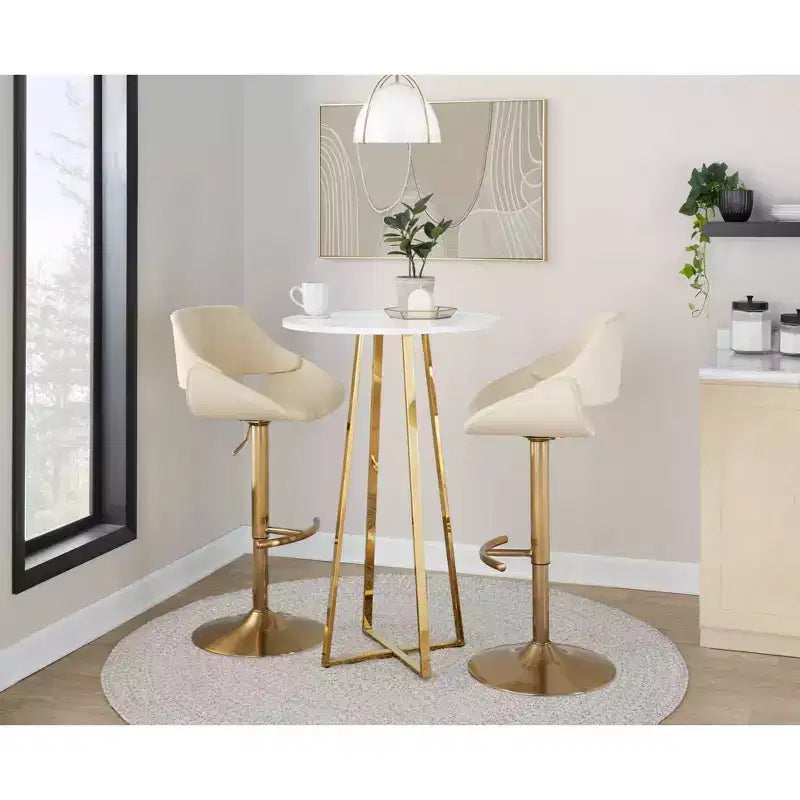 LumiSource Set of 2 Fabrico Adjustable Barstools PU