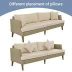Whisen 6-Pieces All Weather PE Wicker Sofa Set, Outdoor Rattan sofa With Double Cushions