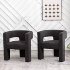 Set of 2 28 Wide Boucle Upholstered Square Armchair - Kinwell