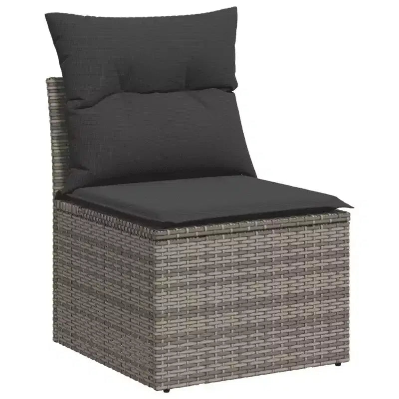 vidaXL 4 Piece Patio Sofa Set with Cushions Poly Rattan Acacia