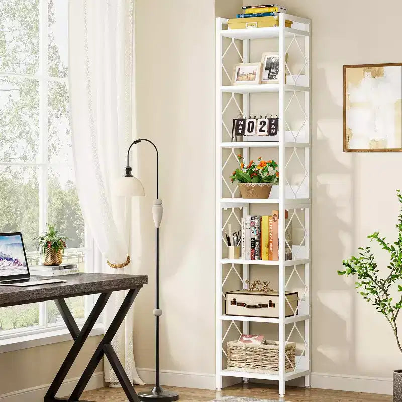 Tribesigns 78.7 Narrow Bookshelf, 7-Tier Freestanding Book Display Rack Case