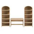 Middlebrook 3-Piece Set Writing Desk with 2 Open Bookcases