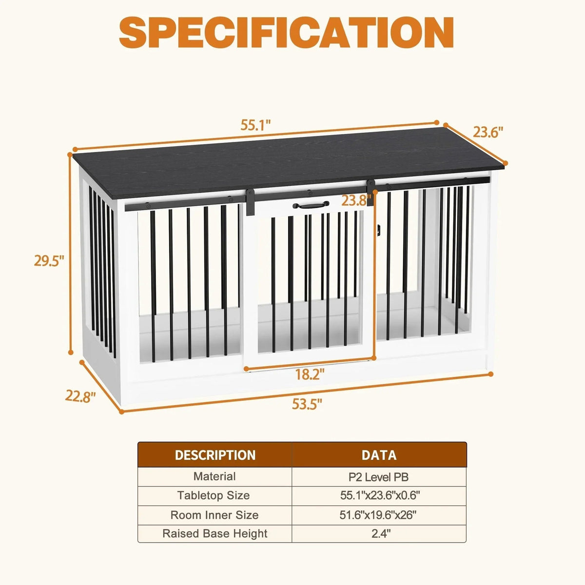 Pet Residence with Iron Tube Reinforcement Stylish & Sturdy Dog Crate