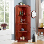 Farmhouse 4-Tier 72 Corner Kitchen Pantry Storage Cabinet with 8 Doors Tall Storage Cabinet and Adjustable Shelves