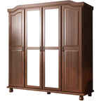 Palace Imports 100% Solid Wood Kyle 4-Door Wardrobe Armoire with Solid Wood or Mirrored Doors