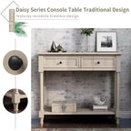 The Misty Moon Daisy Series Console Table Traditional Design with Two Drawers and Bottom Shelf (Espresso)