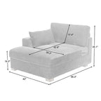 Oversize Corduroy Chaise Lounge Modular Sectional Sofa with Pillow