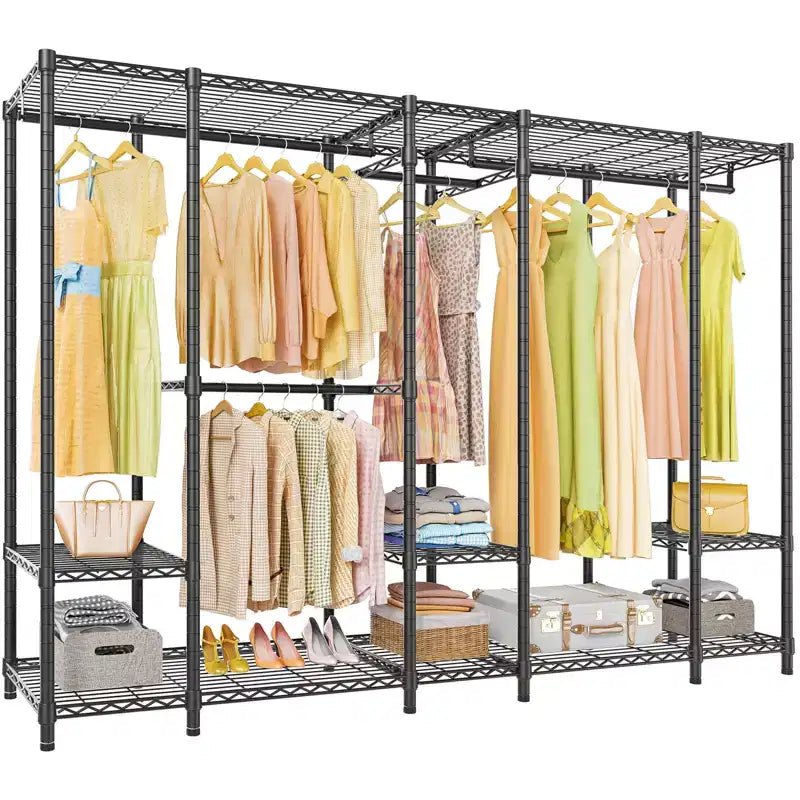 Extra Large Portable Closet Rack Heavy Duty Clothes Rack Max Load 1300 lbs