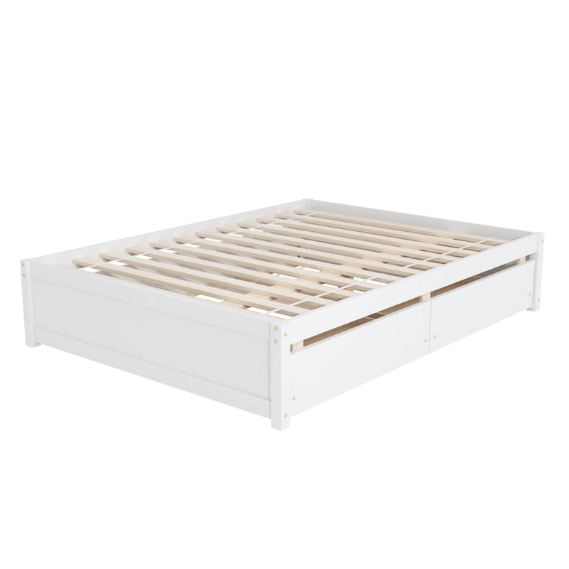 Full Bed With Twin Size Trundle And Two Drawers