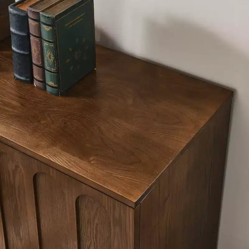 MAYEERTY Fluted Sideboard Buffet Cabinet with Shelves Solid Wood Legs for Living Room Dining Room