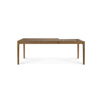 Natural Teak Extendable Dining Table with Concealed Extension Leaf for Dining Room
