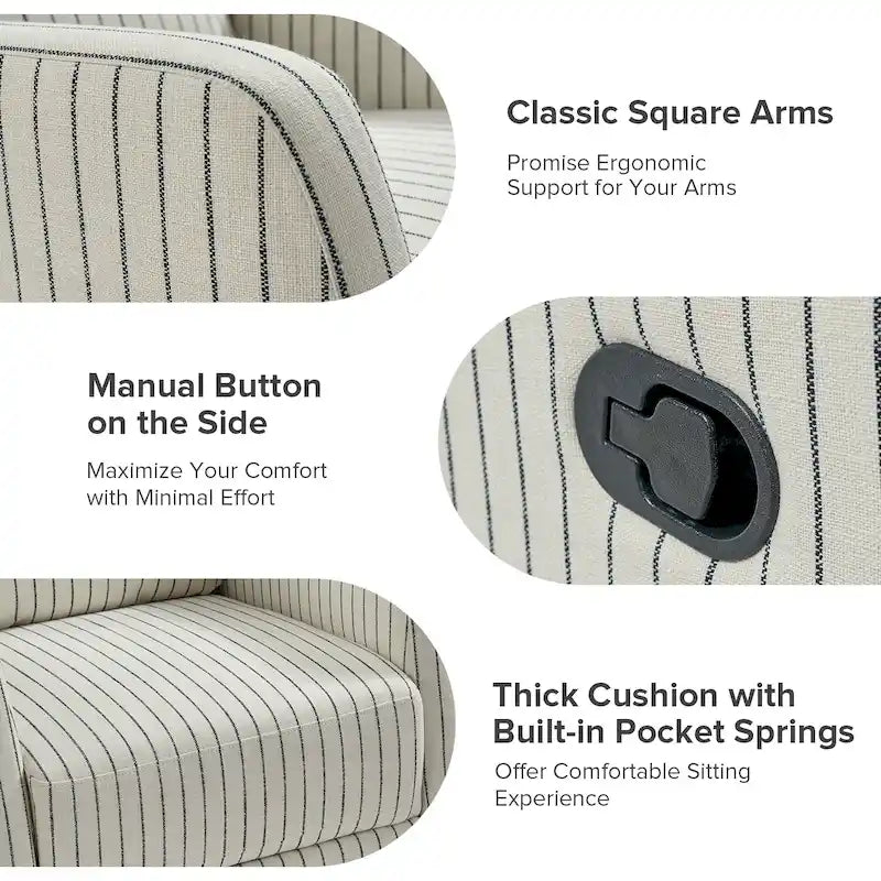 Diana Modern Polyester 360-degree Swivel Rocker Recliner by HULALA HOME