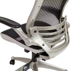 Flash Furniture Mid-Back Transparent Mesh Executive Swivel Office Chair with Flip-Up Arms