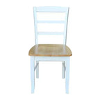 3pc Dining Table with 2 Ladderback Chairs White/Natural ¨C International Concepts: Solid Wood, Square, Non-Extension