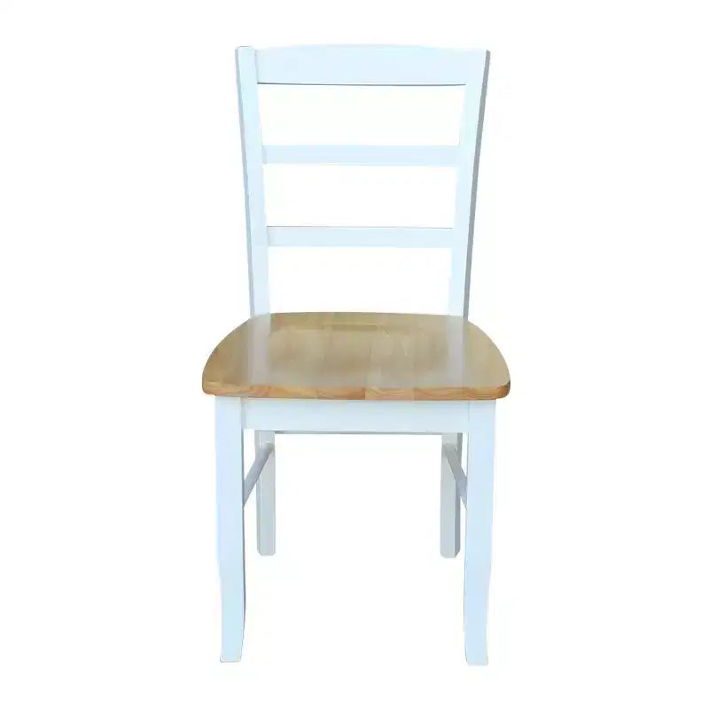 3pc Dining Table with 2 Ladderback Chairs White/Natural ¨C International Concepts: Solid Wood, Square, Non-Extension