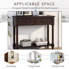 The Misty Moon Daisy Series Console Table Traditional Design with Two Drawers and Bottom Shelf (Espresso)