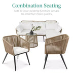Best Choice Products Set of 2 Outdoor Patio Dining Chairs Woven Wicker Seating 250lb Capacity