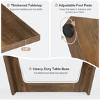 71 Inches Farmhouse Dining Room Table for 6-8 People with Solid Pedestal