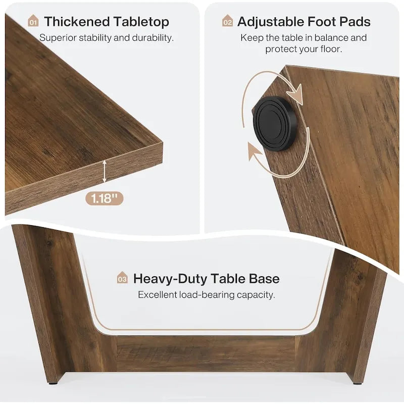 71 Inches Farmhouse Dining Room Table for 6-8 People with Solid Pedestal