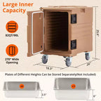 Premium Catering Food Warmer - Insulated Hot/Cold Carrier for 6 Full-Size Pans with Heavy-Duty Casters