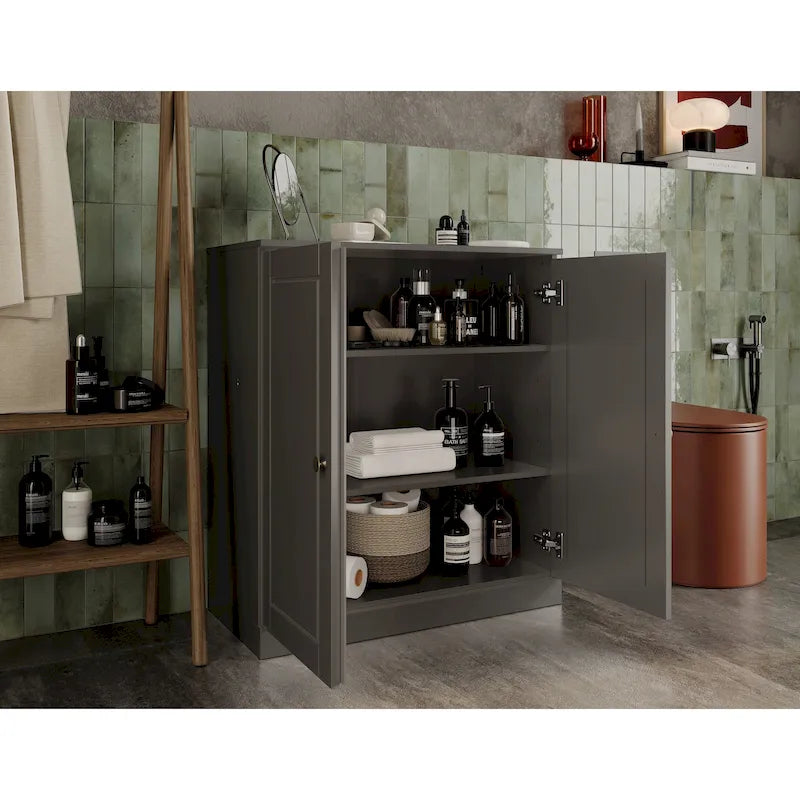 Palace Imports 100% Solid Wood 32 Bathroom Cabinet with Solid Doors and Adjustable Shelves