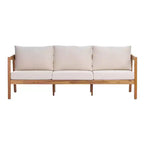 ModernLuxe 4/5-Piece Acacia Wood Patio Furniture Sofa Set, Outdoor Conversation Set with Coffee Table for Porch/Garden/Balcony