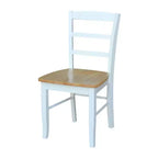 3pc Dining Table with 2 Ladderback Chairs White/Natural ¨C International Concepts: Solid Wood, Square, Non-Extension