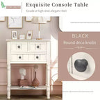 23.7in Narrow Console Table with 3 Drawers and Shelf, Sofa Table for Small Space Entryway or Living Room