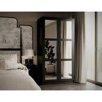 100% Solid Wood 2-Door Urban Wardrobe Armoire with Solid and Mirrored Doors