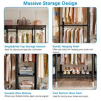 Extra Large Portable Closet Rack Heavy Duty Clothes Rack Max Load 1300 lbs