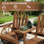 GDFStudio Sydel Wagon Wheel Patio Bench with Center Table and Storage Compartment