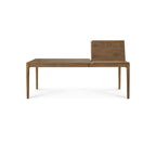 Natural Teak Extendable Dining Table with Concealed Extension Leaf for Dining Room
