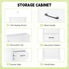 Freestanding Bathroom Cabinet with 2 Doors, Adjustable Shelves & Door Storage ,Tall Bathroom Organizer