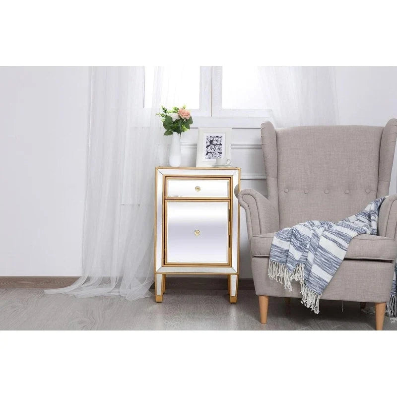 Reflexion Collection Rosa 18-inch Wide Mirrored 1-drawer Nightstand