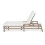 Merax 5-Position Acacia Outdoor Chaise Lounge with Thick Cushions