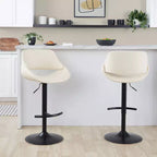 LumiSource Set of 2 Fabrico Adjustable Barstools PU
