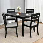 Slat Back Wood Dining Chairs Set of 4