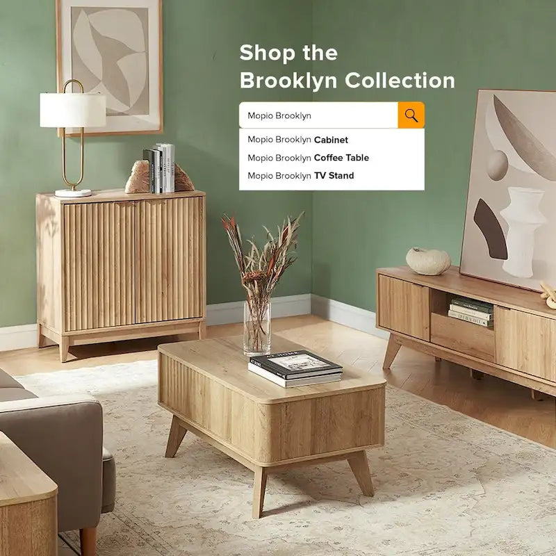 Mopio Brooklyn Storage Cabinet, Modern Farmhouse Entryway Accent Cabinet, Buffet Sideboard, Credenza