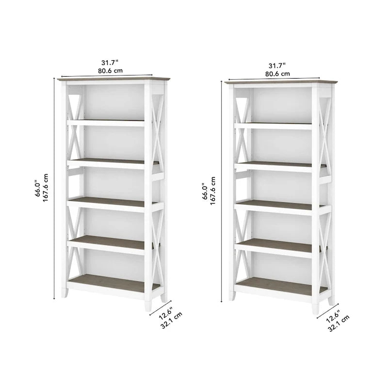 Key West 5 Shelf Bookcase Set by Bush Furniture