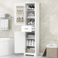 Freestanding Bathroom Cabinet with 2 Doors, Adjustable Shelves & Door Storage ,Tall Bathroom Organizer