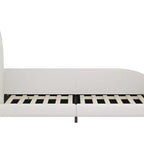 Twin Upholstered Rabbit Princess Bed, Platform Bed with Headboard and Footboard, White