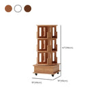 Wooden Vertical Narrow Rotating Bookcase