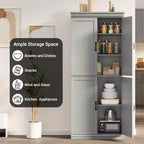 Freestanding Kitchen Pantry Storage Cabinet, 70 in Cupboard with Doors and Adjustable Shelves