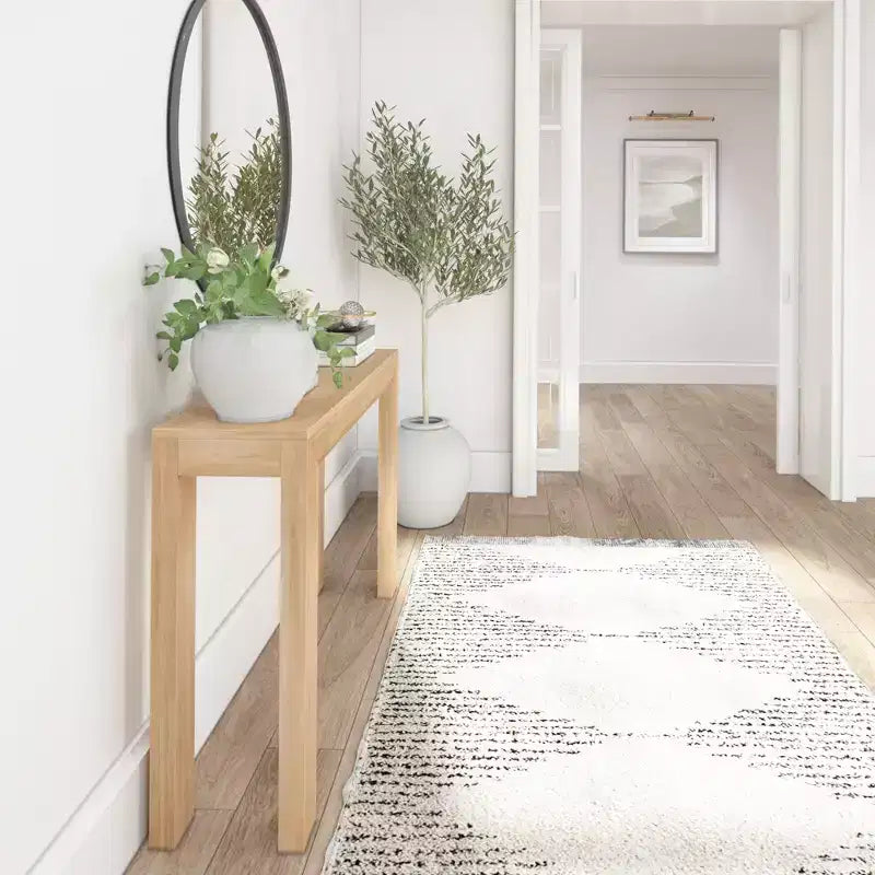Plank+Beam 46 Modern Solid Wood Console Table, Narrow Entryway Table, Behind The Couch