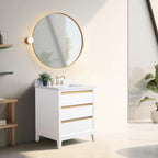 Vanity Art Bathroom Vanity with Ceramic Sink and Engineered Marble Top