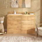 Homsee Solid Pine Wood Diaper Changing Table & Dresser: Removable Station,Drawer Storage, All-in-One Nursery Essential for Parents