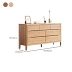 Traditional Natural Oak Wood Double Dresser for Bedroom